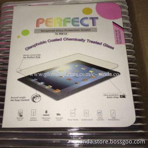 Tempered Glass Screen Protector for iPad 2/3/4/5/Air, Surface Hardness 8-9H, 0.4mm Thick